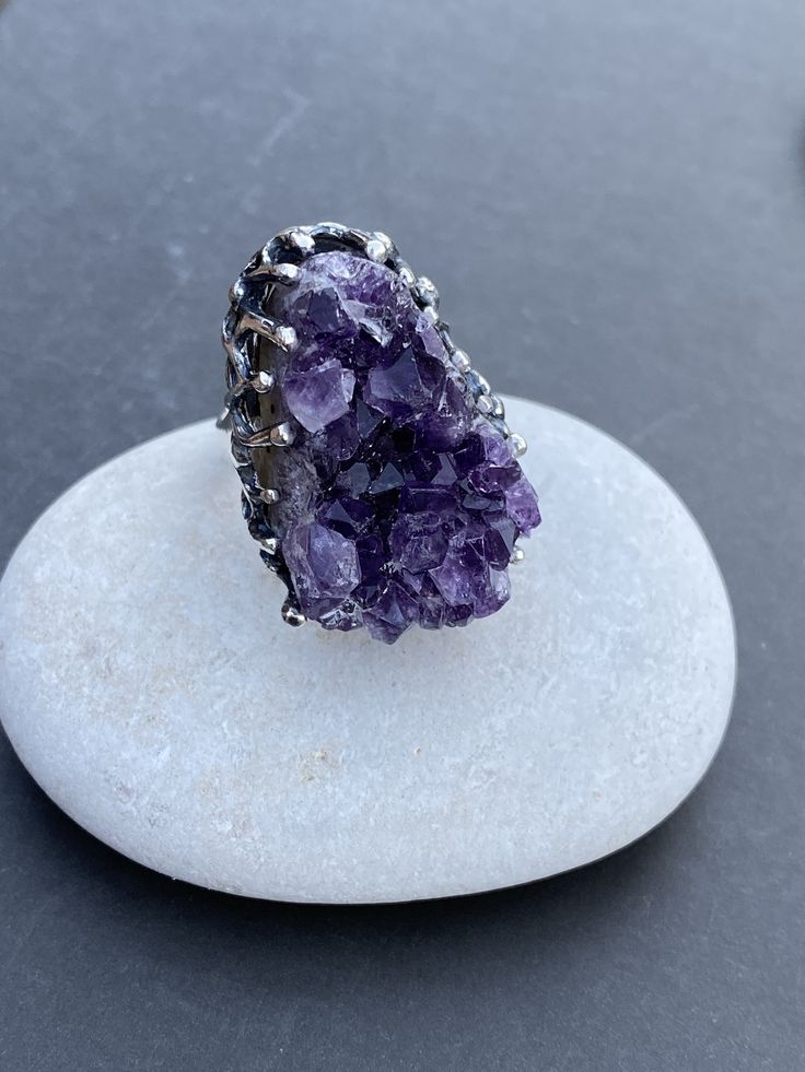 Raw Amethyst ring Natural huge amethyst ring statement silver amethyst ring February birthstone Large gemstone ring Large amethyst ring Weight of the ring- 20-23 grams The stone is natural, and each stone is unique, please check the available stone before ordering , as the one in the photo might be already sold! Large Stone Spiritual Amethyst Ring, Large Stone Amethyst Ring Spiritual Style, Spiritual Amethyst Ring With Large Stone, Amethyst Ring With Large Stone, Amethyst Ring With Large Stone For Anniversary, Anniversary Rings With Large Amethyst Stone, Anniversary Ring With Large Amethyst Stone, Lavender Amethyst Crystal Ring, Natural Purple Amethyst Ring