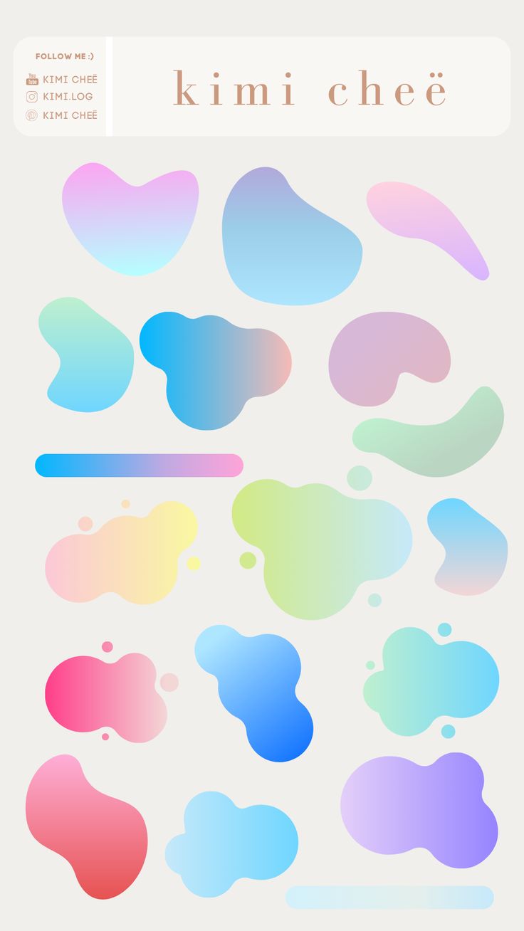 the back side of a poster with different colors and shapes on it's sides