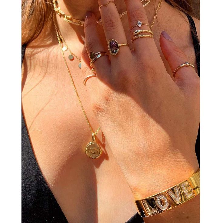 More to L-O-V-E, a great statement piece to wear solo or stacked with your bracelets. 14k gold plating on stainless steel gold Clear crystals 2.5" in diameter 0.5" wide Big L, Clear Crystal, Statement Pieces, Gold Bracelet, Gold Plate, Bangles, Cuff, Crystals, Silver