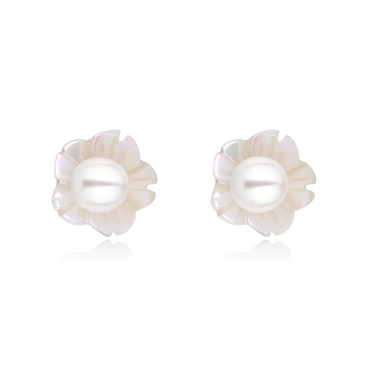 6-7mm Floral Freshwater Pearl Ear Stud Earrings These earrings feature beautiful 6-7mm floral freshwater pearls, perfect for adding a touch of elegance to any outfit. The unique floral shape adds a delicate and feminine touch to these classic stud earrings. Crafted from high-quality materials, these earrings are sure to make a statement and elevate your style. Pearl White Flower Shaped Earrings For Formal Occasions, Elegant Pearl Drop Flower Earrings, Elegant Flower Shape Pearl Drop Earrings, Elegant Pearl Flower Shaped Earrings, Elegant Pearl Flower Earrings, Formal Pearl White Flower Earrings With Pearl Drop, Pearl White Flower Earrings Set, Delicate Pearl Drop Earrings With Flower Shape, Delicate Pearl Drop Earrings In Flower Shape