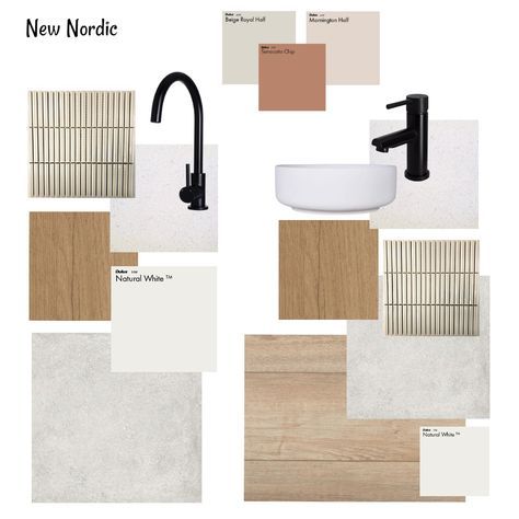 the new nordic bathroom collection is available in various colors and finishes, including beiges, browns, browns, and neutrals