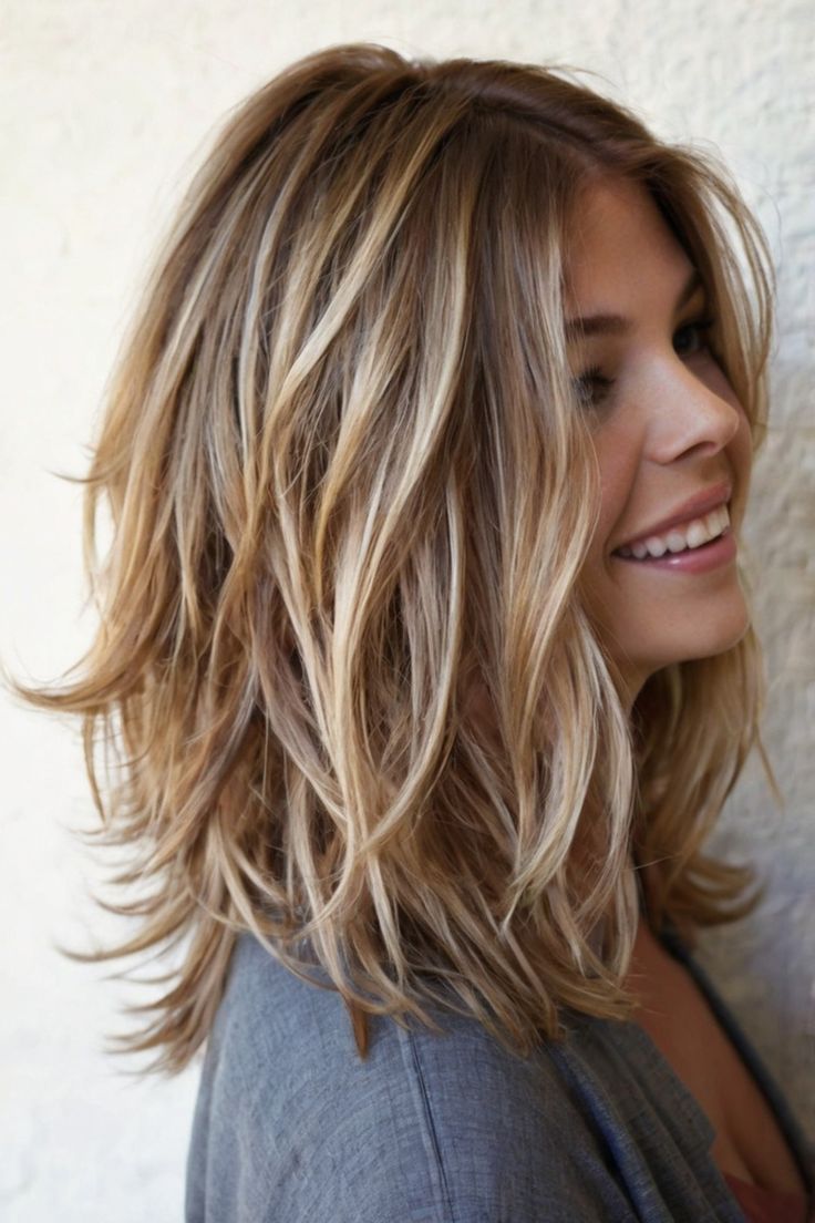 Layered Haircuts for Medium Length Hair You Need to Try Now Angled Hairstyles Medium, Med Length Hair Styles Layers, No Bangs Medium Length Haircut, Layered Hairstyles Medium Length, Medium Length Color Ideas, Homecoming Hairstyles For Thick Hair, Long Angled Bob With Curtain Bangs, One Length Medium Haircut, Best Long Hairstyles For Women Over 50