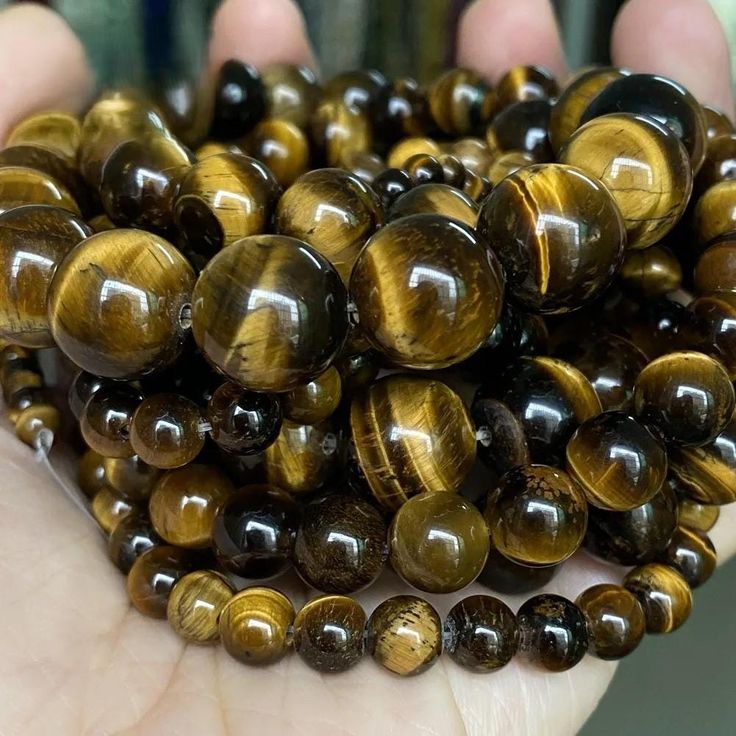 Quantity: 4mm Beads Approx.91pcs One Strand 6mm Beads Approx. 61pcs One Strand 8mm Beads Approx. 46pcs One Strand 10mm Beads Approx. 36pcs One Strand 12mm Beads Approx. 31pcs One Strand Accessories Making, Tiger Eye Stone, Eye Stone, Pearl Strands, Jasper Beads, Diy Accessories, Bead Strand, Natural Pearls, Hobbies And Crafts