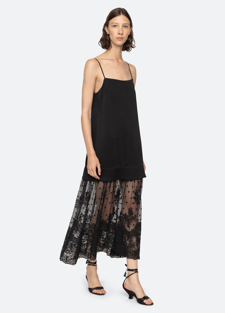 The Noa satin combo slip dress features a sheer applique mesh skirt. Details: self-100% polyester combo-100% polyamide lining-100% cotton invisible back zipper designed for a relaxed fit style #RS25-060 model is 5'10'' and wearing a size 4 Skirt Details, Mesh Skirt, By Malene Birger, Holiday Dress, Satin Slip, Satin Slip Dress, Kids Sleepwear, Denim Shop, Knit Dress