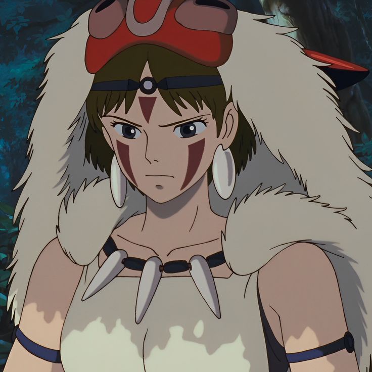 Studio Ghibli Girl Characters, Ghibli Studio Characters, San Princess Mononoke Icon, Princess Mononoke Matching Icons, Princesses Mononoke, Princess Mononoke Pfp, Princess Mononoke Icon, Studio Ghibli Mononoke, Princess Mononoke Drawing