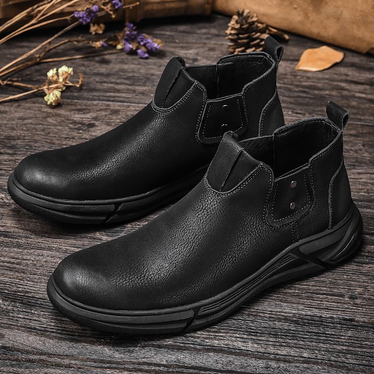 Color: Black,Brown Closure Type: Slip-On Feature: Soft,Slip Resistant Size: US 10.5,US 8,US 9,US 10,US 11,US 7.5,US 8.5,US 6.5 Shoes Type: Chelsea Boots Upper Material: Cowhide Outsole Material: Rubber Brown Chelsea Boots, Botas Chelsea, Black Chelsea Boots, Leather Wallet Mens, Brown Boots, Biker Boot, Wallet Men, Types Of Shoes, Cowhide Leather