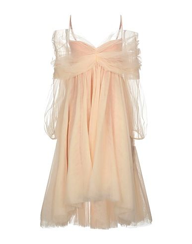 ANIYE BY Short Dress - Women ANIYE BY Short Dresses online on YOOX United States - 15086783EU Short Dresses Y2k, Dance Dress Women, Fairy Hoco Dresses, Hoco Dress Medium Length, Short Greek Goddess Dress, Old Hollywood Homecoming Dress, Sheer Sleeves Dress, Beige Flowy Dress, Casual Quinceanera Outfits