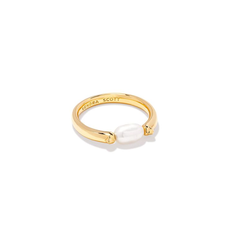 Kendra Scott Leighton Pearl Band Ring – Smyth Jewelers Gold Kendra Scott Ring, Kendra Scott Pearl Ring, Kendra Scott Ring Gold, Preppy Rings, Kendra Scott Rings, Cute Gold Jewelry, Senior Rings, J Jewellery, Kendra Scott Ring