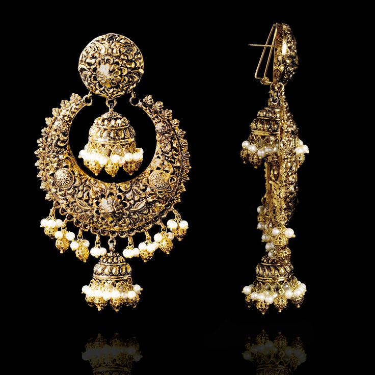 A fun pair with classic deign that never goes out-of-style! Gorgeous pair of earrings that is a perfect pick to pull-off any traditional or ethnic look. With its beautiful metal carving, embossed details and timeless jhumki design with an addition to pearl moti, this pair is all you need for the upcoming events. Kajal Earrings are available in two sizes. Big earrings are about 4.5" long and small earrings are about 3" long. Gold-plated on high-quality brass as base metal. Delivery time frame is Unique Gift Cards, Ethnic Looks, Create Words, Faux Stone, Big Earrings, Small Earrings, Upcoming Events, Base Metal, Free Giveaway