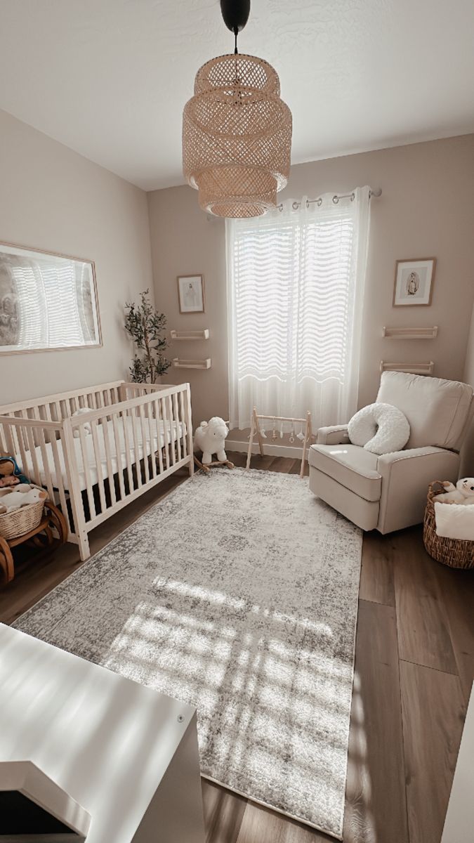 Baby Nursery, Basement Ideas Theater, White And Tan Nursery, Neutral Nursery Room Inspiration, Big Nursery Room, Minimalist Nursery Ideas Gender Neutral, Decorar Habitacion Bebe Ideas, Neutral Nursery Themes, Warm Nursery, Closet Nursery