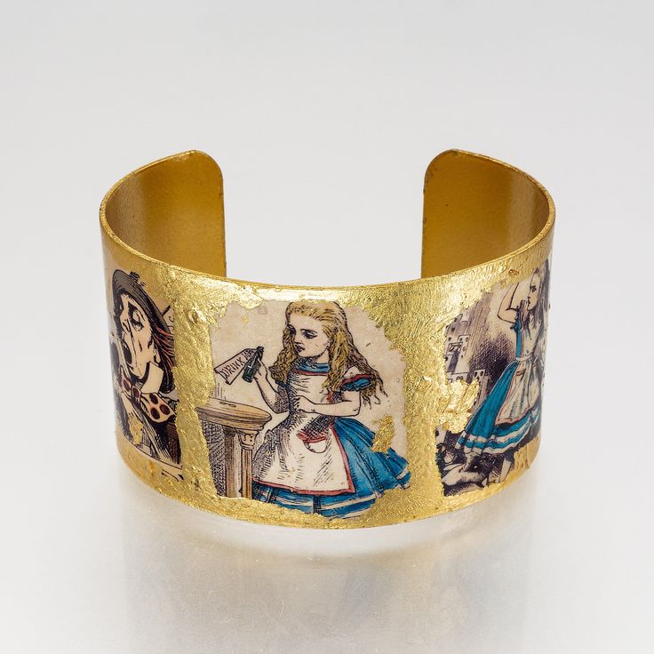 Hand Painted Gold Bracelet, Unique Collectible Cuff Bracelet, Antique Gold Cuff Bracelet Collectible, Hand Painted Gold Jewelry Wearable Art, Brass Cuff Bracelet Gift, Brass Cuff Bracelet As Gift, Hand Painted Gold Bracelets For Gift, Gold Hand Painted Bracelets As Gift, Gold Hand Painted Bracelets For Gift