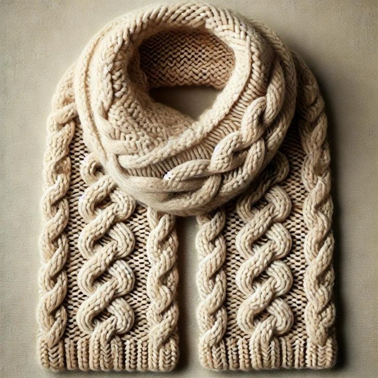 a knitted scarf hanging on a wall