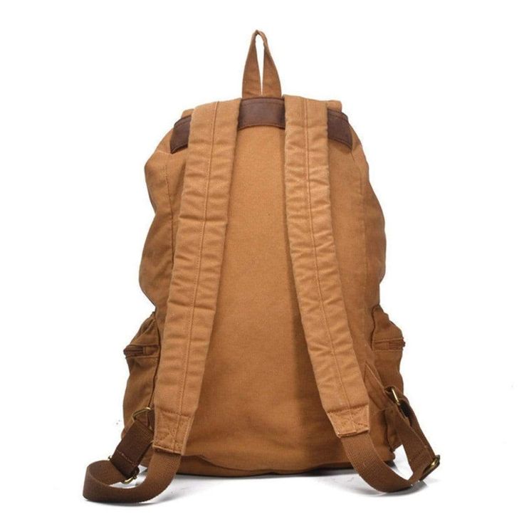 About: Perfect for everyday errands or weekend adventures, this canvas backpack is the ideal mix of stylish and functional. Specs: Soft top handle Arcuate Shoulder Strap Exterior flap pocket Exterior zip pockets Interior cell phone pocket Interior zipper pocket Front buckle closure with drawstring Softback Up to 35-liter capacity Material: Canvas, Cotton Lining Size: 48x30x15cm / 18.9"x11.8"x5" Canvas Duffle Bag With Pockets For Travel, Travel Canvas Duffle Bag With Pockets, Outdoor Canvas Bag With Multiple Pockets, Outdoor Canvas Bags With Multiple Pockets, Large Capacity Canvas Bag For Travel And School, Khaki Canvas Bag With Multiple Pockets, Beige Outdoor Bag For Back To School, Outdoor Cotton Bag With Zipper Pocket, Outdoor Cotton Bags With Zipper Pocket