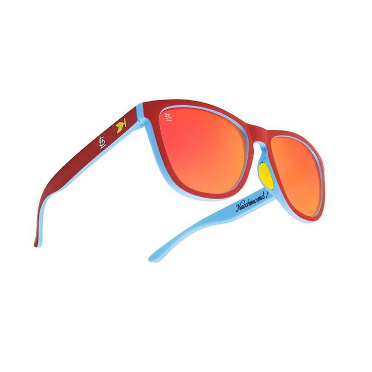 Stay shaded in St. Louis Cardinals style with these Premiums Sport sunglasses. They feature polarized UV400 lenses to keep sun rays at bay and rubberized non-slip nose pads to keep them comfortably in place. The distinct St. Louis Cardinals graphics make these the perfect finishing touch to any fan look.Stay shaded in St. Louis Cardinals style with these Premiums Sport sunglasses. They feature polarized UV400 lenses to keep sun rays at bay and rubberized non-slip nose pads to keep them comfortab Red Sunglasses With Uva Protection For Beach, Modern Red Aviator Sunglasses With Uv Protection, Modern Red Aviator Sunglasses With Gradient Lenses, Trendy Red Aviator Sunglasses With Gradient Lenses, Modern Red Aviator Sunglasses With Mirrored Lenses, Sports Sunglasses With Gradient Wayfarer Lenses, Sports Wayfarer Sunglasses With Gradient Lenses, Sports Sunglasses With Gradient Lenses And Wayfarer Shape, Modern Red Aviator Sunglasses With Uva Protection