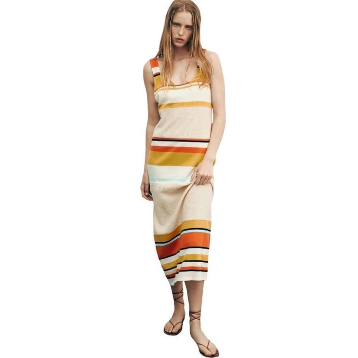 New With Tags. No Stains Or Flaws. Pics To See The Beautiful Bright Colors. Zara Orange Cream Striped Boho Sleeveless Summer Maxi Dress Sz M Nwt Orange Sleeveless Summer Dress For Beach, Orange Sleeveless Summer Dress For Beach Season, Orange Sleeveless Dress For Beach Season, Orange Sleeveless Dress For Summer Vacation, Chic Orange Sleeveless Beach Dress, Orange Sleeveless Dress For Beach Vacation, Orange Midi Sleeveless Dress For Beach, Orange Midi Dress For Summer Beach, Orange Sleeveless Dress For Summer Day Out