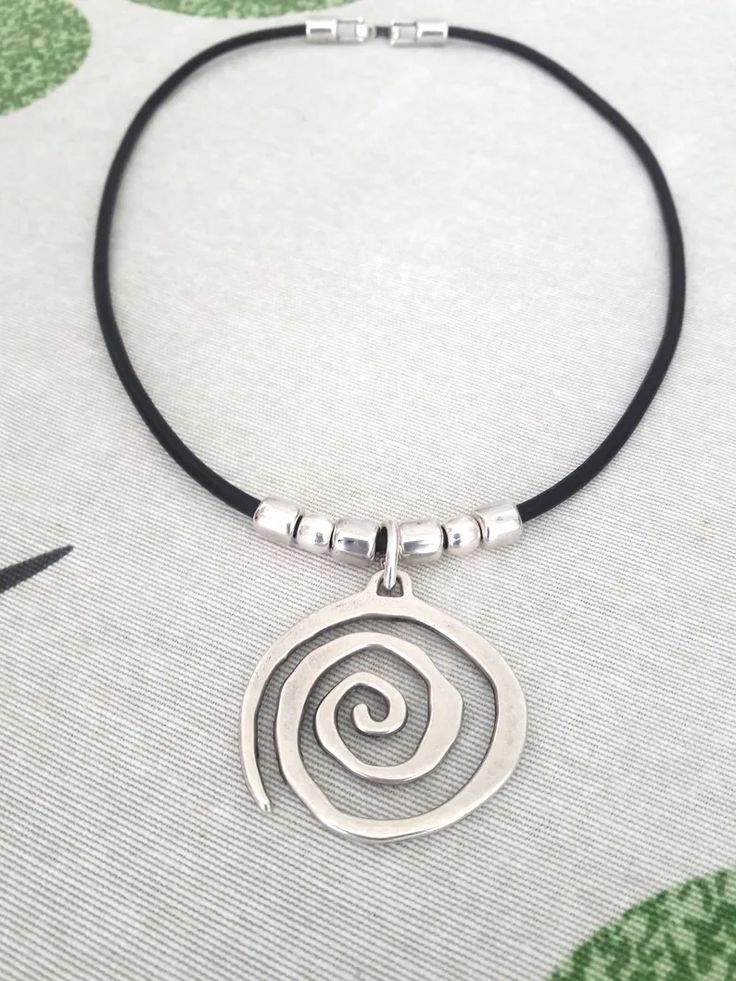 Women Leather Necklace Leather Necklace Beaded Boho Necklace | Etsy Adjustable Spiral Necklace Nickel Free, Adjustable Spiral Nickel-free Necklace, Unique Silver Necklace With Adjustable Cord, Adjustable Spiral Silver Necklace, Adjustable Spiral Nickel-free Jewelry, Spiritual Silver Jewelry For Everyday Use, Silver Bohemian Jewelry For Everyday, Casual Bohemian Silver Jewelry, Beaded Boho Necklace