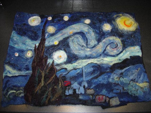 the painting is made to look like it has been created by someone using chalk pastels