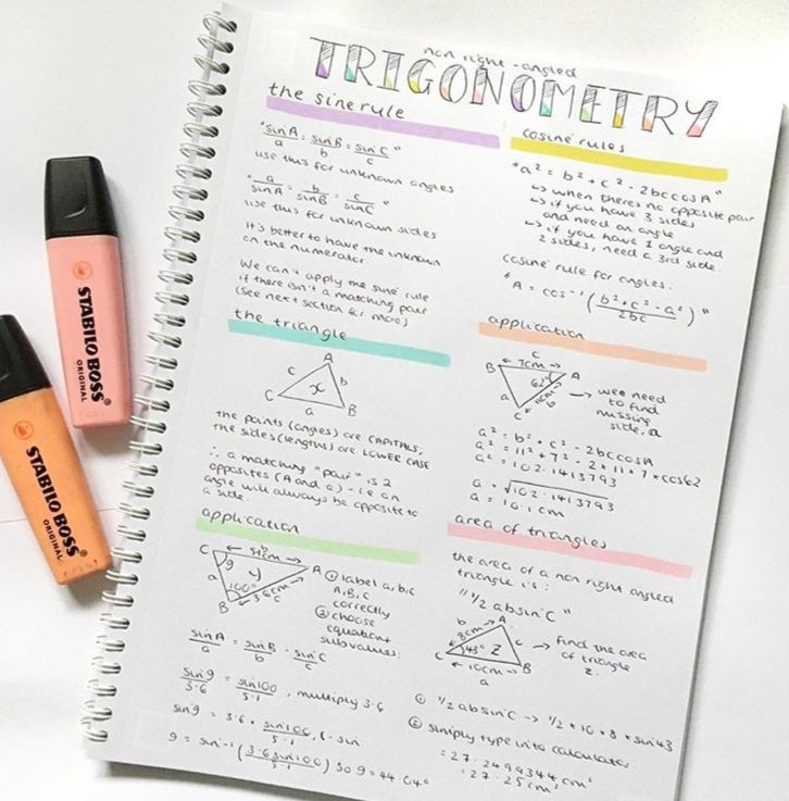 a notebook with some writing on it next to two markers and a marker pen that says trigonnettry