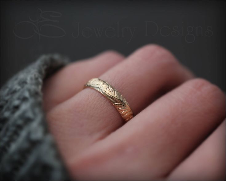 Gold Wedding Band - LE Jewelry Designs Vintage Engraved Engagement Ring, Wedding Band For Him, Simple Wedding Band, Wedding Band Gold, Floral Wedding Bands, Birthstone Ring Mothers, 14k Gold Wedding Ring, Simple Wedding Bands, Wedding Bands For Him