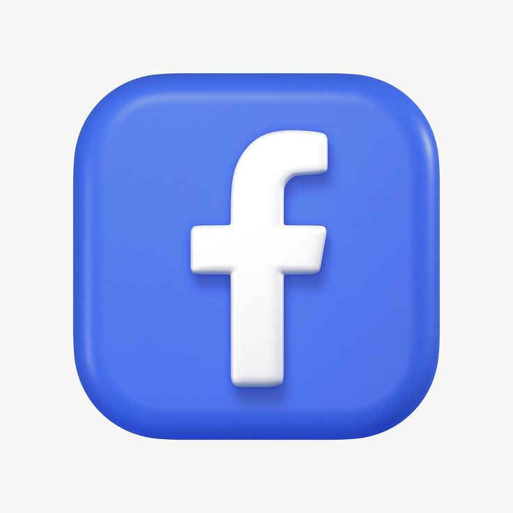 a white facebook logo on a blue square button with the letter f in it's center