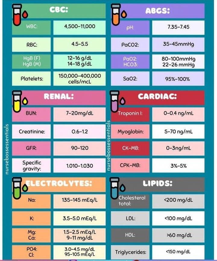 a poster with the names and abbreviations of different types of liquids in each bottle