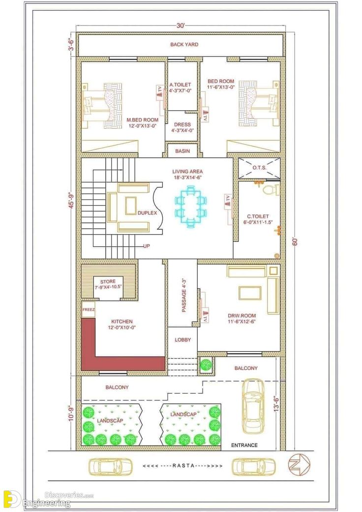 the floor plan for a two story house