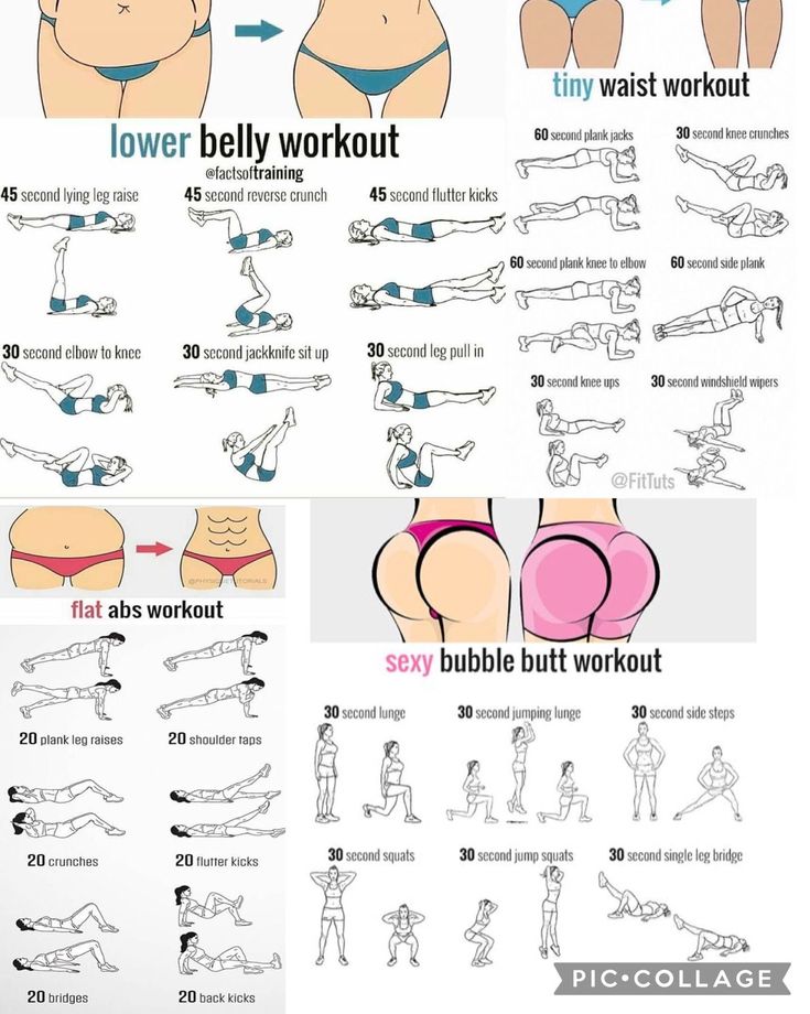 an info sheet shows how to do the same exercises for each woman's body