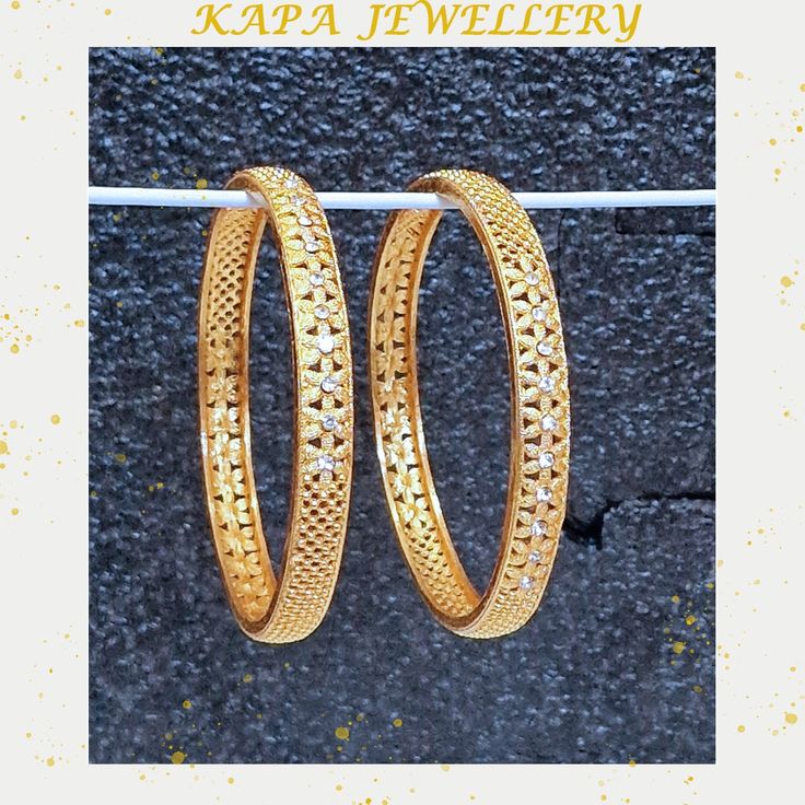 Set of 2 gold plated kangans  we have in size 2.4, 2.6, 2.8  please check the chart and message me Elegant Gold Plated Bangle For Festivals, Gold Cubic Zirconia Jewelry For Festivals, Simple Gold Jewelry For Wedding, Gold Plated Diamond Accented Bracelets For Weddings, Gold Plated Round Bangle For Wedding, Gold Plated Wedding Bracelets With Diamond Accents, Elegant Bangle As Gift, Elegant Gold-plated Hallmarked Bangle, Wedding Bracelets With Diamond Accents, Gold Plated