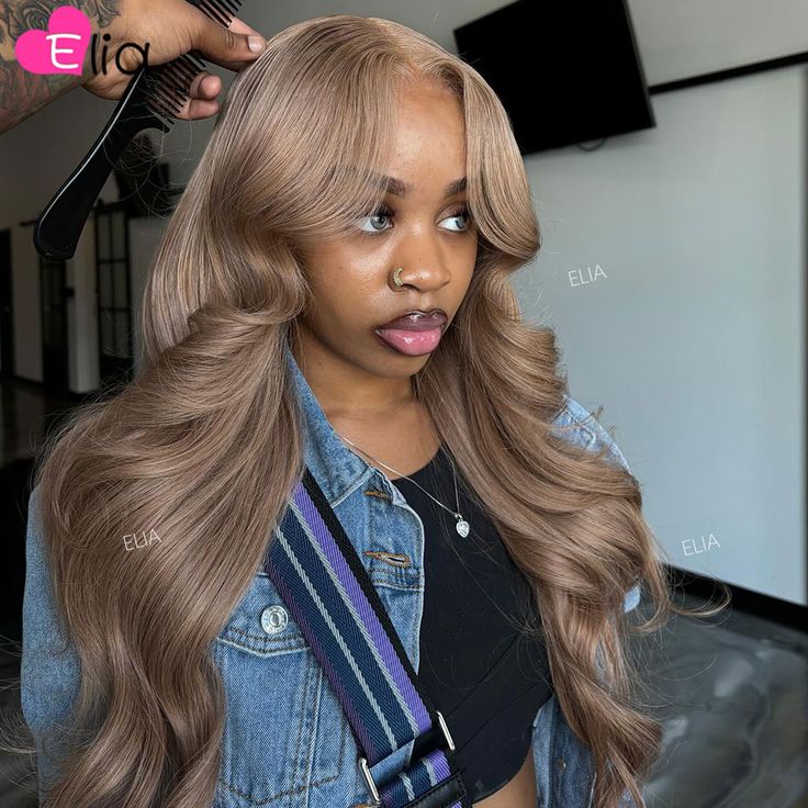 Brown Ash Blonde 100% Real Human Hair 32 Inches 13x6 Lace Frontal Human Hair Wigs Body Wave 13x4 Rose Blonde, Blonde Body Wave, Frontal Wig Hairstyles, Hair Milk, Remy Hair Wigs, Blonde Lace Front Wigs, Ash Blonde Hair, Frontal Hairstyles, Dope Hairstyles