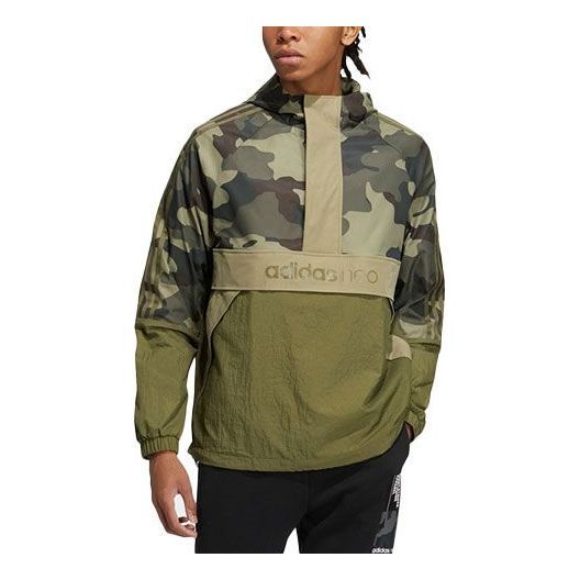 Men's adidas neo Camouflage Stripe Half Zipper Athleisure Casual Sports Jacket Olive Green HG9054 Functional Moisture-wicking Track Jacket For Streetwear, Casual Adidas Activewear For Spring, Urban Style Track Jacket For Sports, Adidas Nylon Activewear, Adidas Activewear Sportswear, Adidas Athleisure Nylon Activewear, Casual Hooded Activewear With Adidas Logo, Adidas Moisture-wicking Track Jacket, Adidas Moisture-wicking Sportswear Track Jacket