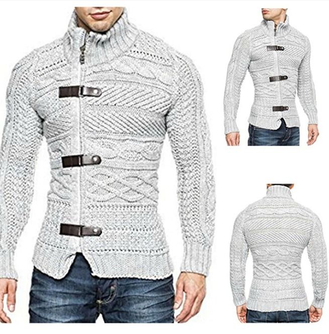 Kemeja Lelaki, Casual Turtleneck, Casual Knitwear, Mens Cardigan Sweater, Pullover Sweater Men, Long Sleeve Knitted Cardigan, Fashion Autumn, Mens Cardigan, Sleeves Clothing