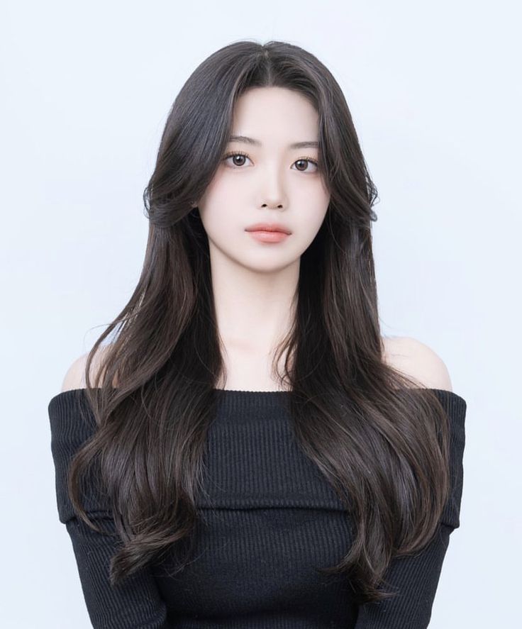 Curtain Bangs Framing Face, Korean Hairstyle Without Bangs, Flix Haircut For Long Hair Women, Kdrama Haircut Women, Korean Blowout Hair, Long Hair Korean Style, Haircut Asian Girl, Korean Haircuts For Women, Long Korean Hair