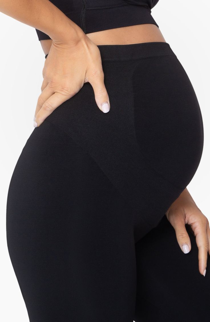 Our Bump Support™ Legging smooth, shape, and support from the waist down — pull them over the belly or roll them down for extra belly support. Maternity Shapewear, Anti Chafing Shorts, Thigh Chafing, Belly Bump, Planning Pregnancy, Pregnancy Clothes, Pregnancy Support, Belly Support, Belly Bandit