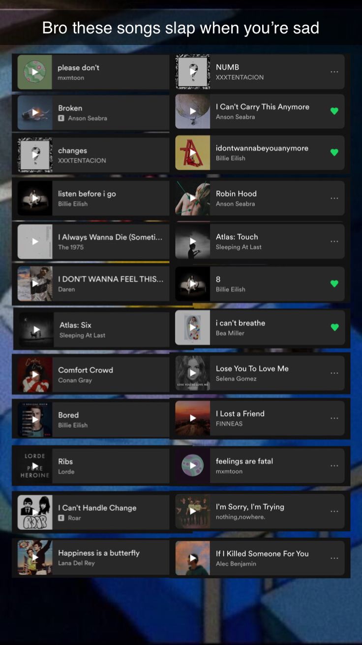 the screenshot shows different types of music in an app that allows you to record and play