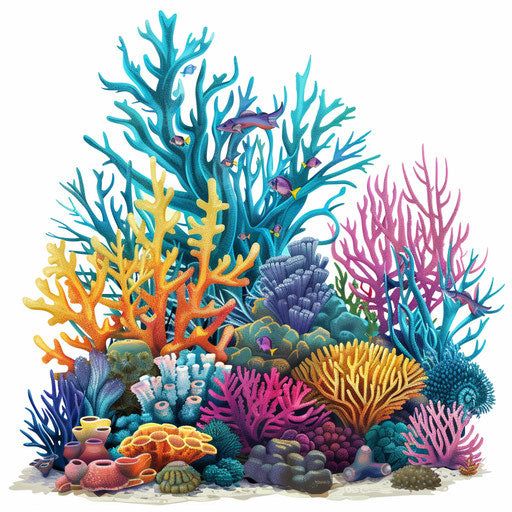 Photorealistic Styled Coral Reef Graphics: 4K Vector Art Underwater Coral Reef Painting, Coral Reef Aesthetic, Coral Clipart, Coral Reef Painting, Coral Reef Drawing, Coral Reef Pattern, Coral Painting, Coral Reef Art, Sea Creatures Art