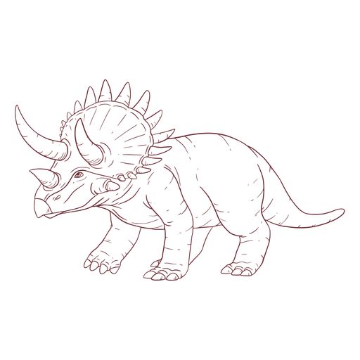 a drawing of a triloon dinosaur with long horns and spikes on it's head