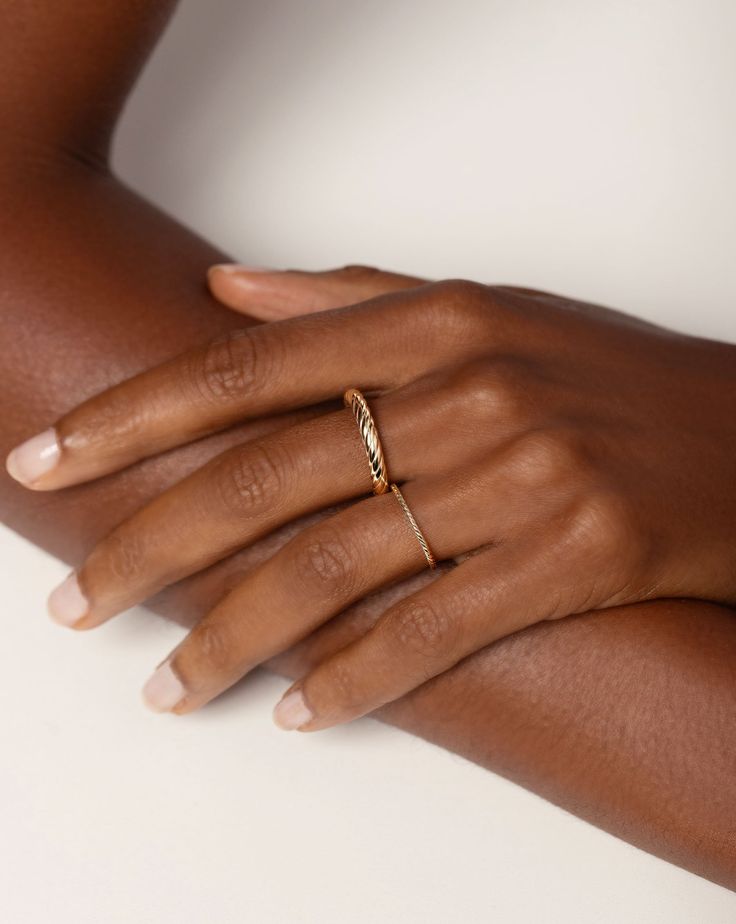 Why We Love It: One of our favorite stacking pieces—works with anything and everything! Everyday 14k Gold Stackable Rings Fine Jewelry, Everyday 14k Gold Stackable Rings, Everyday 14k Gold Fine Jewelry Stackable Rings, Everyday Fine Jewelry: 14k Gold Stackable Rings, Everyday Tiny Stackable Rings In 14k Gold, Heirloom Stackable Rings, Tarnish Resistant, Heirloom Style Everyday Stackable Rings In Recycled Gold, Everyday Heirloom Style Tarnish Resistant Stackable Rings, Everyday Diamond Cut Rings With Round Band