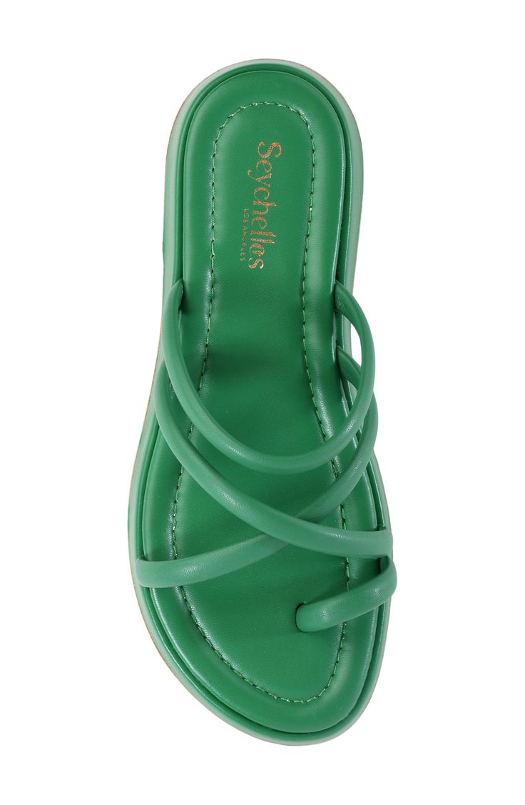 Slim straps and a toe-loop detail enhance the airy style of a sandal set on a sleek wedge heel. 1 1/2" heel; 1" platform Synthetic upper, lining and sole Made in Italy Green Synthetic Wedge Sandals With Removable Insole, Synthetic Toe Loop Wedge Sandals With Cushioned Footbed, Green Wedge Heel Sandals With Cushioned Footbed, Spring Platform Sandals With Toe Loop, Toe Loop Wedge Sandals With Cushioned Footbed, Flat Wedge Sandals With Heel Loop For Spring, Spring Flat Wedge Sandals With Heel Loop, Casual Toe Loop Wedge Sandals For Spring, Toe Loop Wedge Sandals For Vacation In Spring