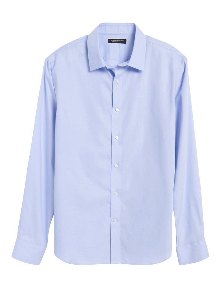 No need to iron, this soft, 100% cotton dress shirt is specially engineered to resist wrinkles so it stays looking crisp and pulled-together.  Spread collar.  Clean front.  Adjustable double-button barrel cuffs.  French placket for a clean look.  Interlined collar for a crisp finish.  Triangular gusset at side seams for durability.  Shirttail hem.  Slim fit.  Untucked: Hits at the high hip.  Runs 1" shorter through the body for an untucked look that still looks sharp.  Center back length (size M Wrinkle-resistant Long Sleeve Business Shirt, Slim Fit Long Sleeve Wrinkle-resistant Dress Shirt, Slim Fit Long Sleeve Dress Shirt, Wrinkle-resistant, Wrinkle-resistant Slim Fit Long Sleeve Dress Shirt, Cotton Dress Shirt With Hidden Button Closure, Cotton Long Sleeve Dress Shirt With Hidden Button Closure, Wrinkle-resistant Long Sleeve Dress Shirt For Business, Semi-formal Wrinkle-resistant Button-up Shirt, Wrinkle-resistant Long Sleeve Dress Shirt For Business Casual