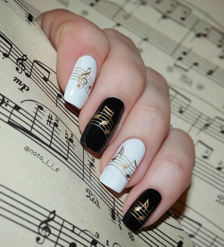 Piano Nails, Music Note Nails, Music Nail Art, Music Nails, Band Nails, Nice Nails, Pretty Nail Art, Cat Kuku, Musical Notes