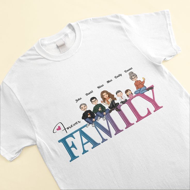 Finding a special gift the entire family will enjoy can be difficult. But with matching customized t-shirts, you can easily celebrate the unique spirit of your family in comfy style. Wear them for family vacations, reunions, holidays, or just lazy Sundays spent bonding together. Capture the special personalities that make your family one-of-a-kind. Show off your favorite hobbies, pets, travels or values. They make great birthday, Christmas, Hanukkah or Mother's/Father's Day gifts too. Wear them Short Sleeve Graphic Print T-shirt For Family Events, Cotton T-shirt With Name Print For Family Events, White Graphic Tee For Family Events, White Graphic Tee For Family, Casual Cotton T-shirt For Family Events, Fun Short Sleeve T-shirt For Family Reunion, Custom Print Short Sleeve T-shirt For Family Outings, Casual Tops With Custom Print For Family Gatherings, Funny Short Sleeve T-shirt For Family Events