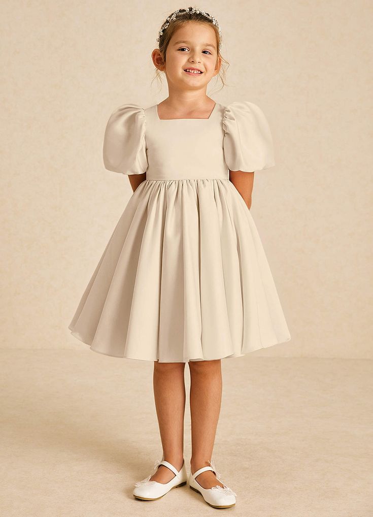 AZAZIE MUFFIN - Flower Girl Dresses Flower Girl Dresses With Sleeves, Champagne Flower Girl Dresses, Champagne Flower Girl, Flower Girl Dresses Champagne, Girls Fall Dresses, Military Ball Dresses, Ivory Flower Girl, Special Event Dresses, Ivory Flower Girl Dresses