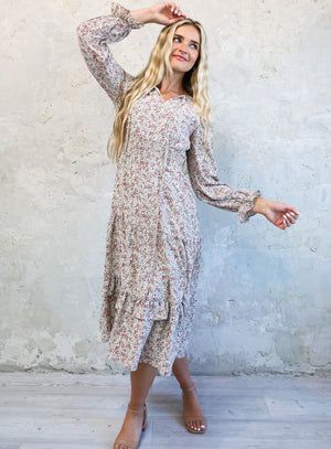 Wesley in delicate rose modest midi-NEW – JanieLanie Modest Boutique, Modest Maxi, Modest Tops, Modest Skirts, Dress With Long Sleeves, Tiered Skirt, Modest Dresses, Trendy Dresses, Modest Outfits