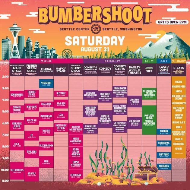 an image of a calendar for the bumbershoot festival