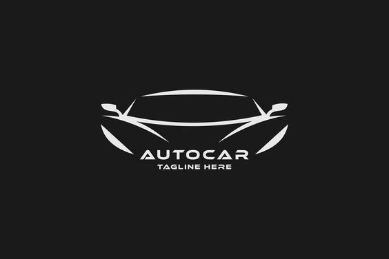 the logo for autocar is shown on a black background