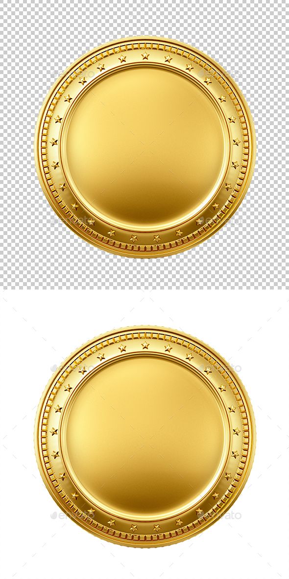 two gold oval plates with beading on the edges - objects 3d renderer files