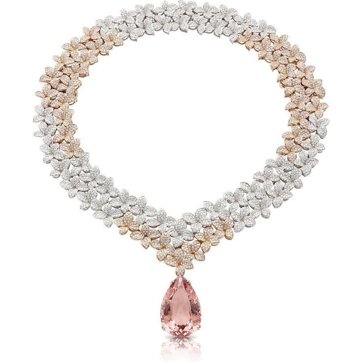 Pasquale Bruni - Goddess Garden Collier Combination in 18k White and Rose Gold with White Diamonds, Champagne Diamonds and Morganite Goddess Garden, Gold Goddess, Pasquale Bruni, Expensive Jewelry Luxury, Expensive Jewelry, Jewelry Lookbook, Champagne Diamond, The Goddess, Precious Gems