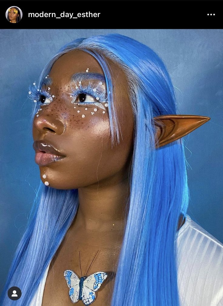 JPMorgan on Twitter: "Since black people are constantly being told they don’t “fit the aesthetic” to play mythical roles in Hollywood, someone created black fae day! Iktr ✨👑 #BlackFaeDay… https://t.co/jlHrTY0aC0" Fairy Makeup On Black Women, Woodland Makeup, Black Fae Day, Ashnikko Concert, Fairy Makeup Looks, Fae Fashion, Edc Makeup, Black Fae, Black Cosplayers