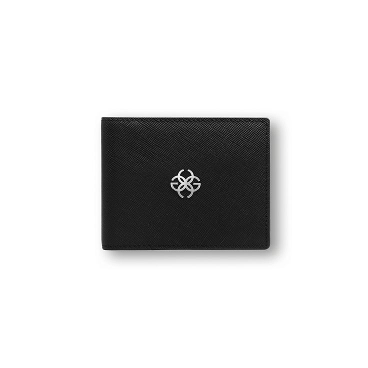 Elevate Your Style with Leather Wallet - Holds 6 Cards Formal Black Wallets With Engraved Logo, Luxury Compact Trifold Wallet With Card Slots, Luxury Wallets With Engraved Logo, Modern Leather Wallets With Engraved Logo, Luxury Wallets With Engraved Logo For Everyday Use, Designer Trifold Wallet With Rfid Blocking For Business, Compact Rfid-blocking Wallet For Formal Occasions, Compact Rfid Blocking Wallets For Formal Occasions, Formal Bifold Wallet With Engraved Logo