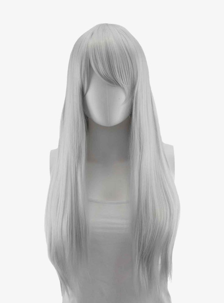 Epic Cosplay Nyx Silver Grey Long Straight Wig, Platinum Wigs, Long Straight Wig, Night Parties, Grey Wig, Hair Due, Silver Blonde, Clip In Ponytail, Epic Cosplay, Future Style